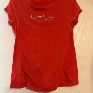 Bebe Scarlet Tee with Sparkling Logo